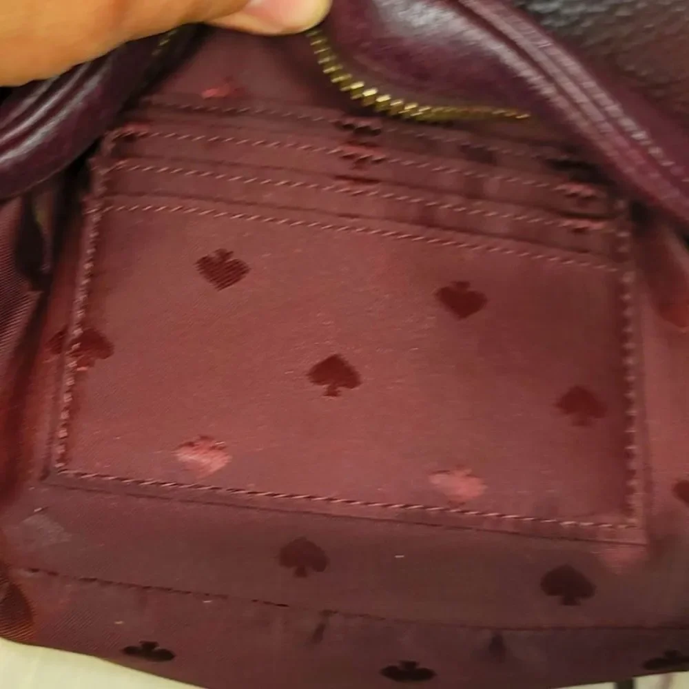Kate Spade NY Kourtney Burgundy/Maroon/Wine Leather Camera Crossbody Bag